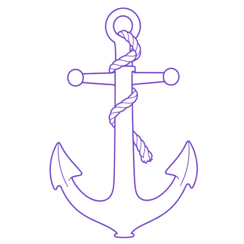 Anchor tattoo stencil: clean linework traced from the photo